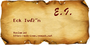 Eck Iván névjegykártya